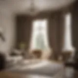 Elegant living room adorned with luxurious 72x80 curtains