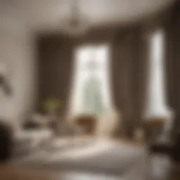 Elegant living room adorned with luxurious 72x80 curtains