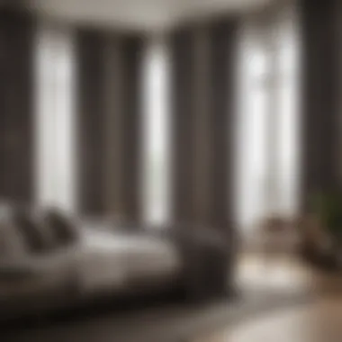 Stylish bedroom featuring modern 72x80 curtains with intricate design