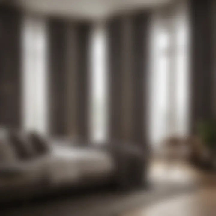 Stylish bedroom featuring modern 72x80 curtains with intricate design