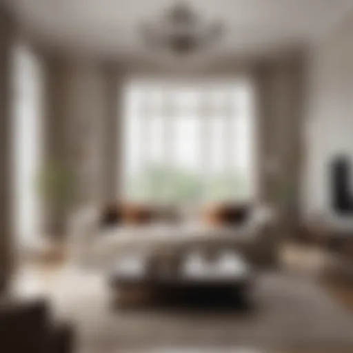 Elegant living room layout showcasing optimal space utilization