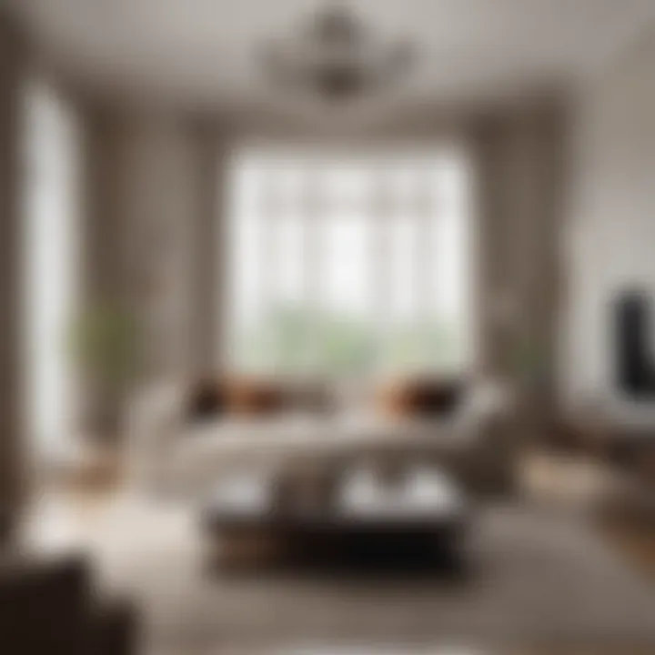 Elegant living room layout showcasing optimal space utilization