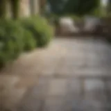 Beautifully maintained flagstone patio with lush greenery