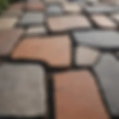 Close-up of different types of flagstone showcasing texture