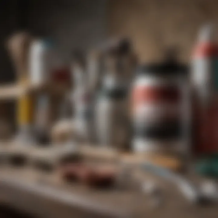 Well-organized painting supplies and tools ready for use