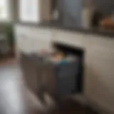 Sleek under-counter trash can integrated with cabinetry