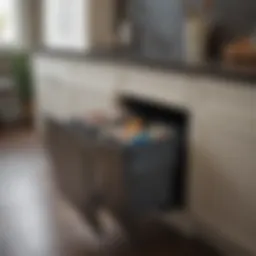 Sleek under-counter trash can integrated with cabinetry