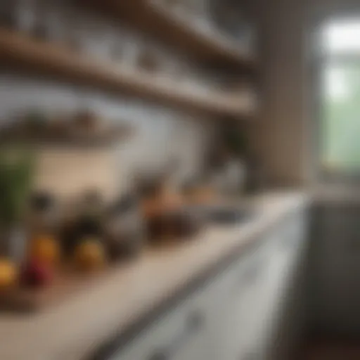 Organized kitchen counter with elegant storage solutions