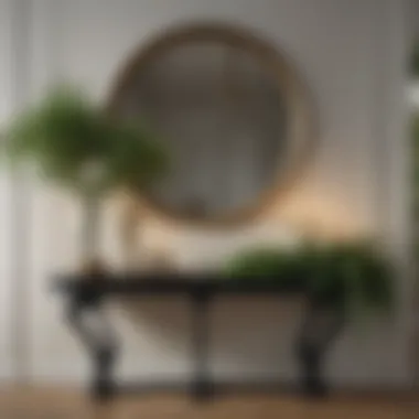 Elegant Console Table with Greenery Elegant console table styled with greenery and decorative items