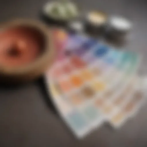 A beautifully coordinated color palette showcasing a harmonious combination of paint swatches.