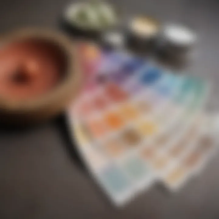 A beautifully coordinated color palette showcasing a harmonious combination of paint swatches.