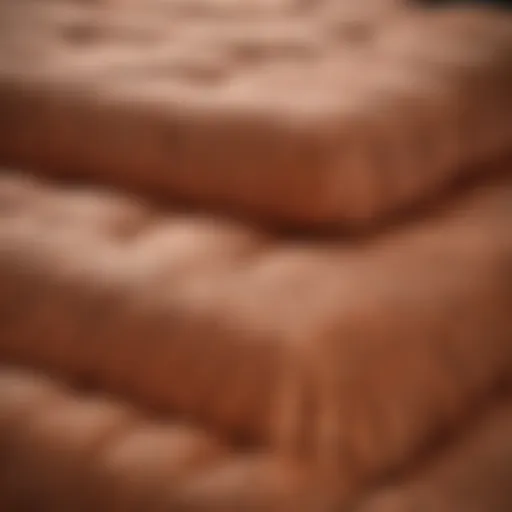 Close-up view of a copper infused mattress topper showcasing its texture and design.