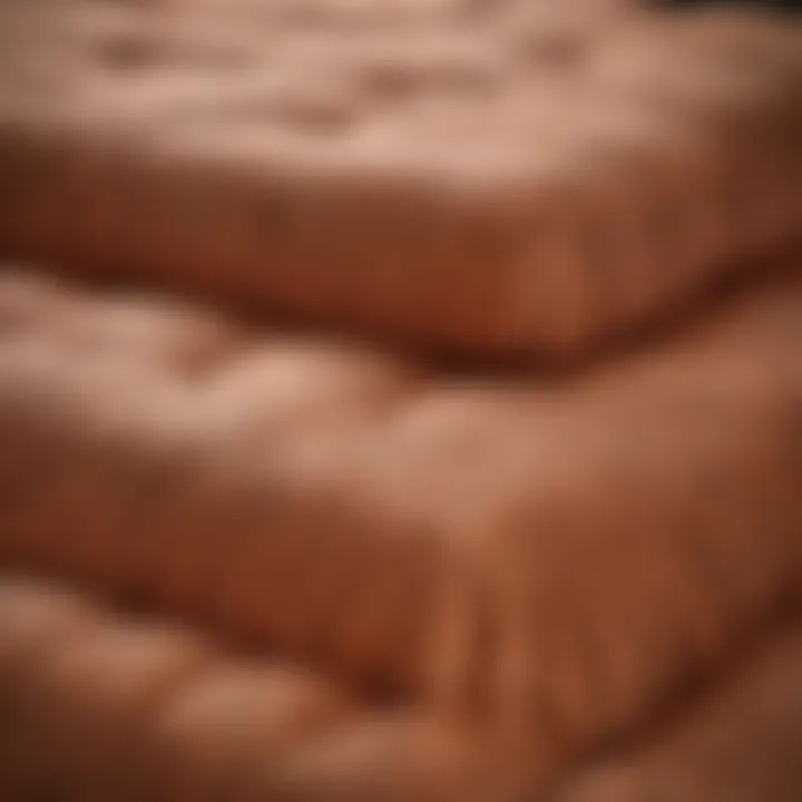 Close-up view of a copper infused mattress topper showcasing its texture and design.