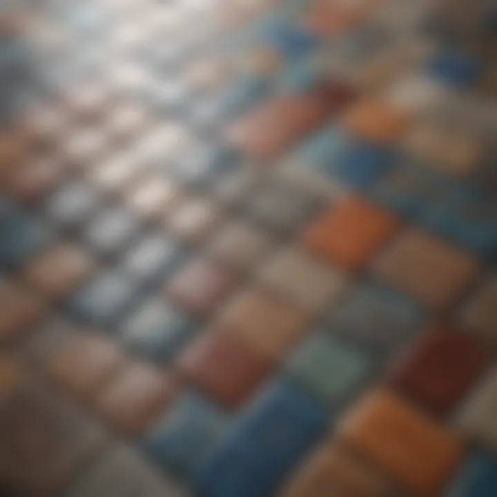 Close-up of various tile samples reflecting quality and style