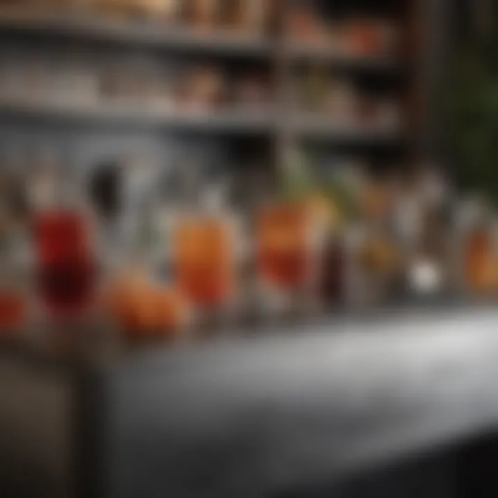Chic cocktail station with premium spirits