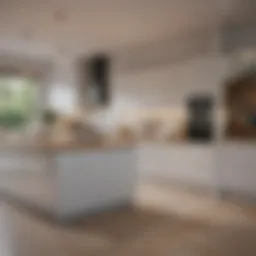 Modern kitchen layout showcasing open space and functionality