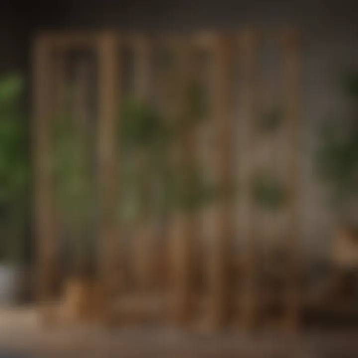 DIY bamboo room divider with natural elements