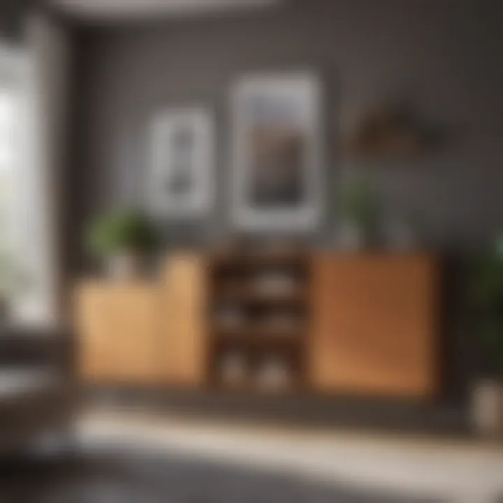 Stylish interior featuring multiple wall-mounted cupboards
