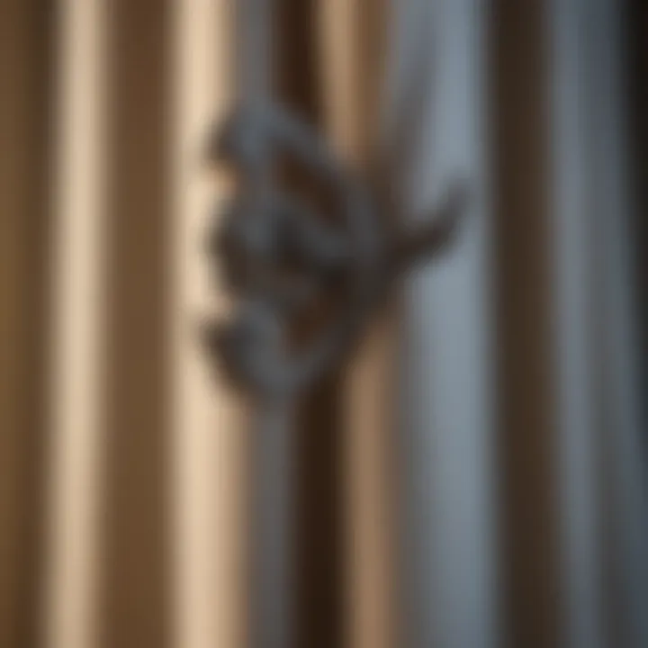 Curtain rod brackets installed on a wall with curtains hanging