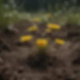 A close-up of dandelion roots showing their resilience in soil.