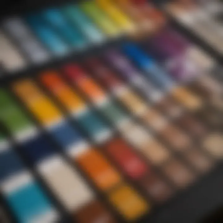 Close-up of color swatches emphasizing color theory principles
