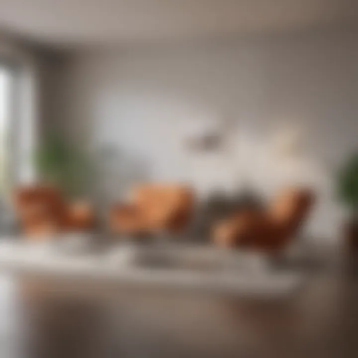 A minimalist living room highlighting multifunctional chairs and their impact on space utilization