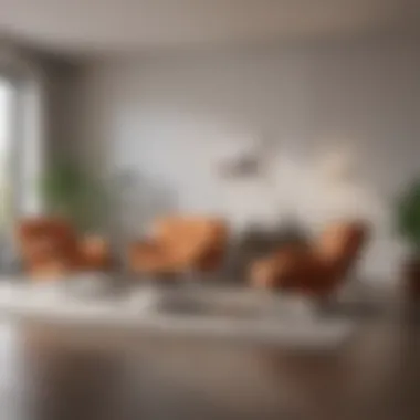 Minimalist Living Room with Multifunctional Chairs A minimalist living room highlighting multifunctional chairs and their impact on space utilization