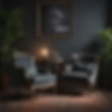 An elegant arrangement of vintage chairs in a sophisticated living room environment