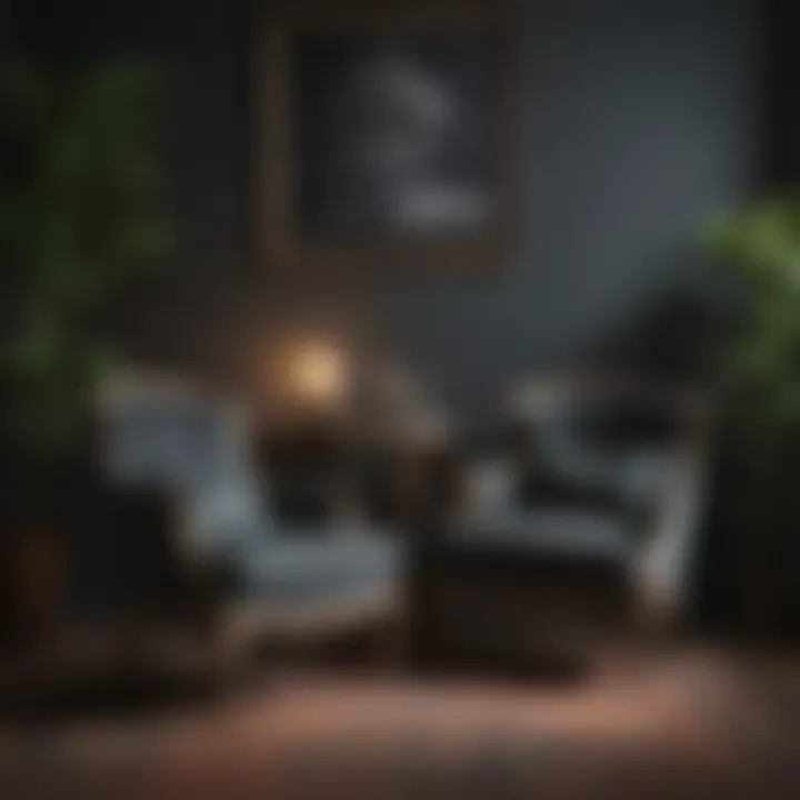 An elegant arrangement of vintage chairs in a sophisticated living room environment