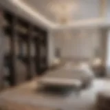 Luxurious bedroom with a spacious walk-in closet showcasing elegant decor and smart storage solutions