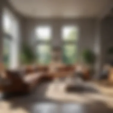 Natural Light in Diagonal Living Room Cozy diagonal layout that enhances natural light in a living space
