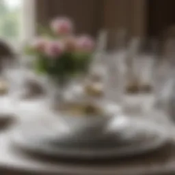Elegant table setting featuring fine china and crystal glassware