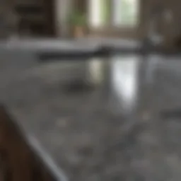 Shining granite countertop after cleaning