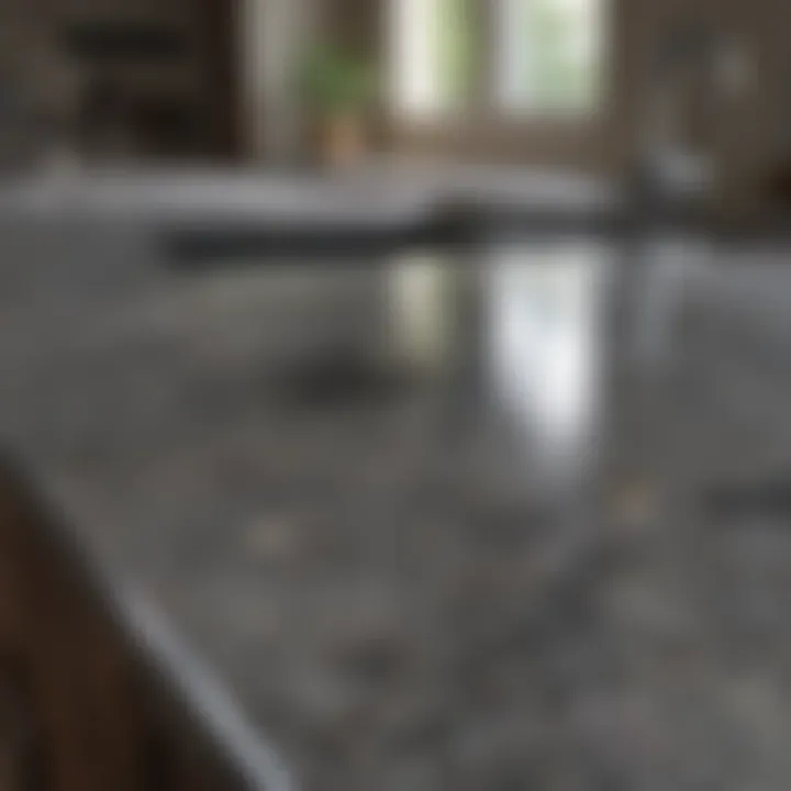 Shining granite countertop after cleaning