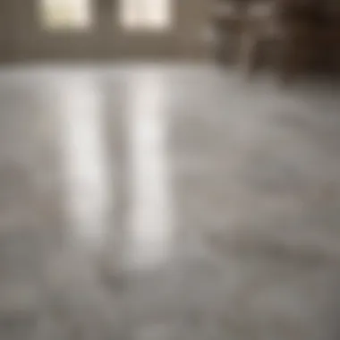 A pristine ceramic tile floor reflecting light