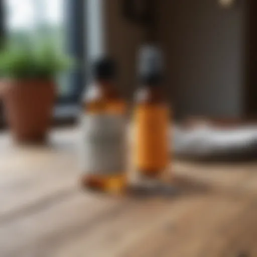 Natural mouse repellent ingredients displayed on a wooden table