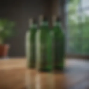 Eco-friendly cleaning solutions in glass bottles