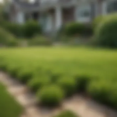 Restored Lawn Beauty Lawn with a healthy patch after weed removal