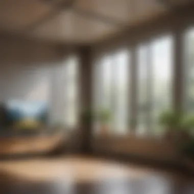 Maximizing Airflow for a Cooler Room A well-ventilated room with open windows and curtains drawn to maximize airflow.