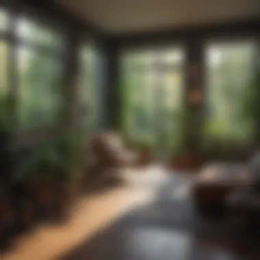 A clean home environment with open windows and plants