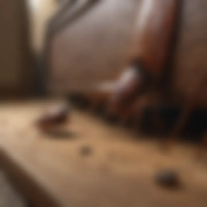 A professional applying pest control measures in a home