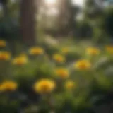 Vibrant dandelions flourishing in a garden