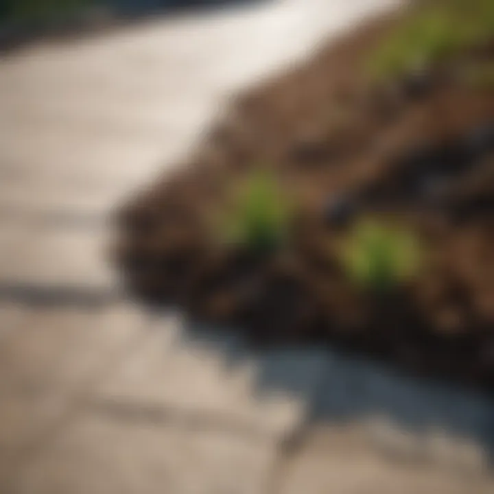 Natural mulch used to suppress weed growth between pavers