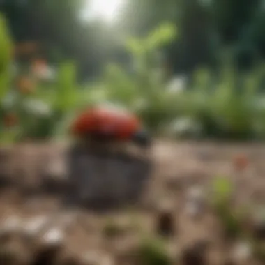 Natural predators like ladybugs in a garden