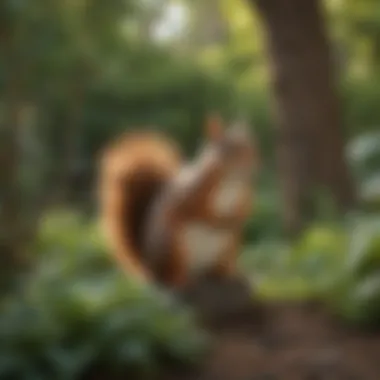 Garden Decor as Squirrel Deterrents Creative garden decor that serves as a squirrel deterrent