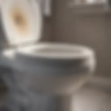 Visible Hard Water Stains in Toilet Bowl Close-up of a toilet bowl with hard water stains