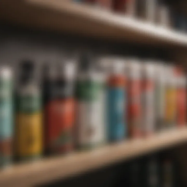 Variety of pest control products on a shelf