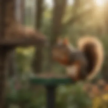 Squirrel vs Bird Feeder A squirrel attempting to access a bird feeder