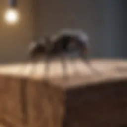 Close-up view of a carpenter ant on wood