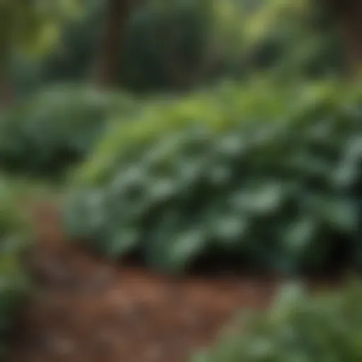 Vibrant garden showcasing ivy ground cover with other plants